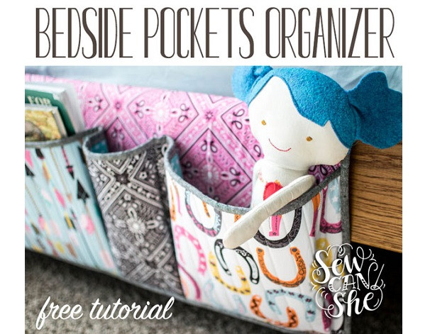 DIY Pocket Organizer
 Tutorial DIY bedside pocket organizer – Sewing