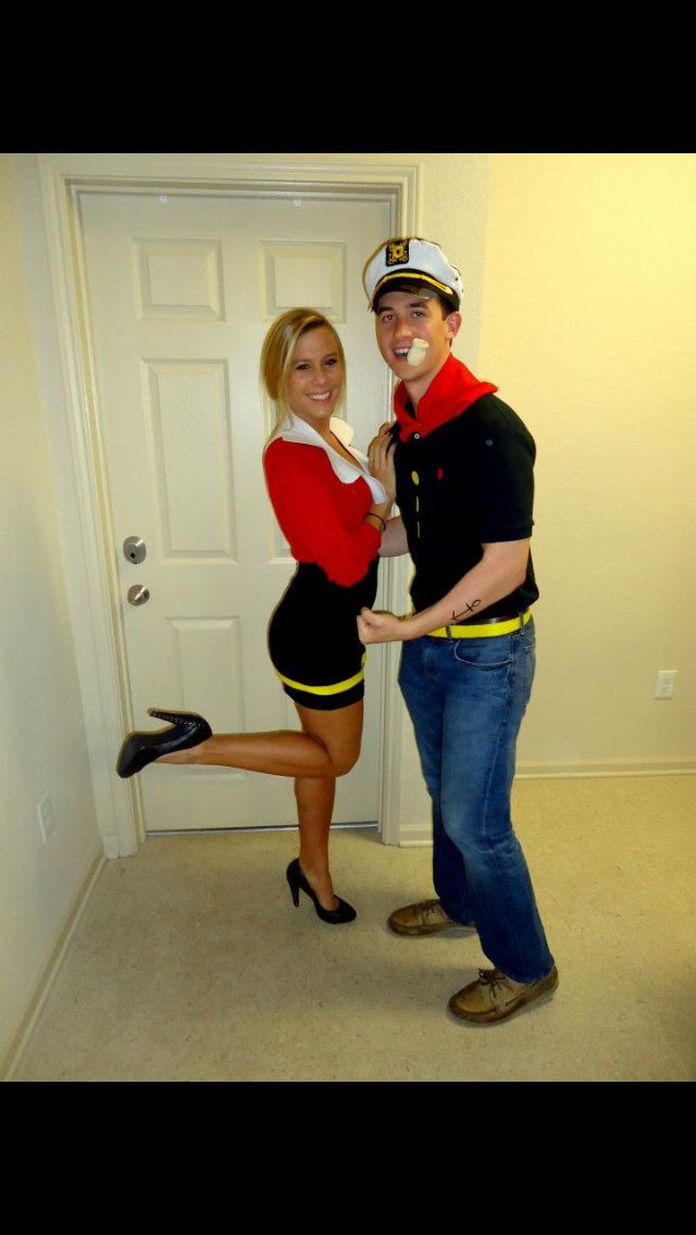DIY Popeye And Olive Oyl Costume
 Popeye and Olive Oyl Love this Camille