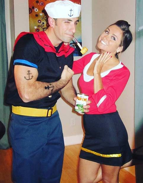 DIY Popeye And Olive Oyl Costume
 31 Creative Couples Costumes for Halloween