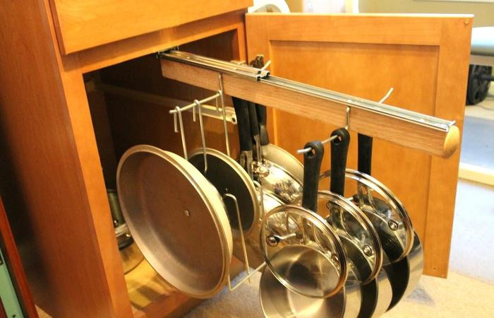 DIY Pot And Pan Lid Organizer
 Kitchen Decoration Pot And Pan Storage Ideas Small For