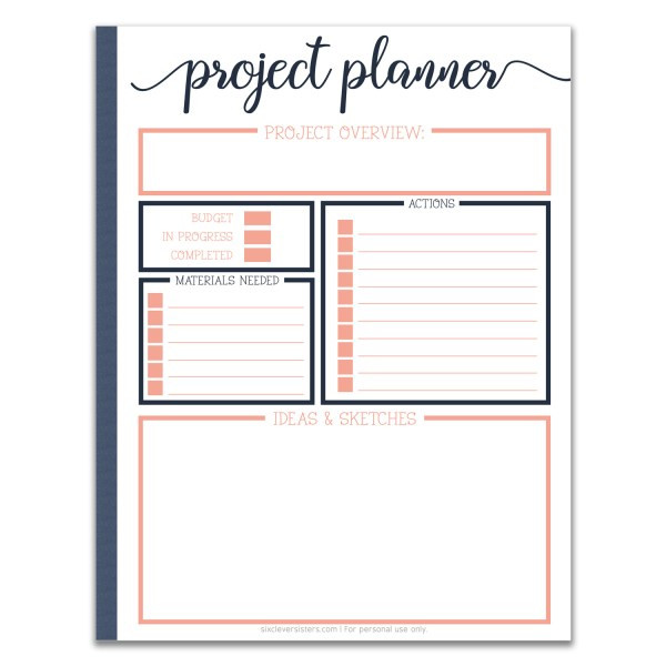 DIY Project Planner
 Project Planner