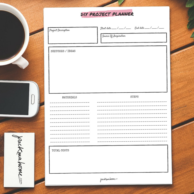 DIY Project Planner
 FREE PRINTABLE DIY PROJECT PLANNER packmahome