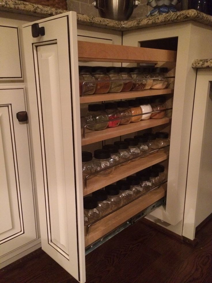DIY Pull Out Spice Rack
 Pull out spice rack