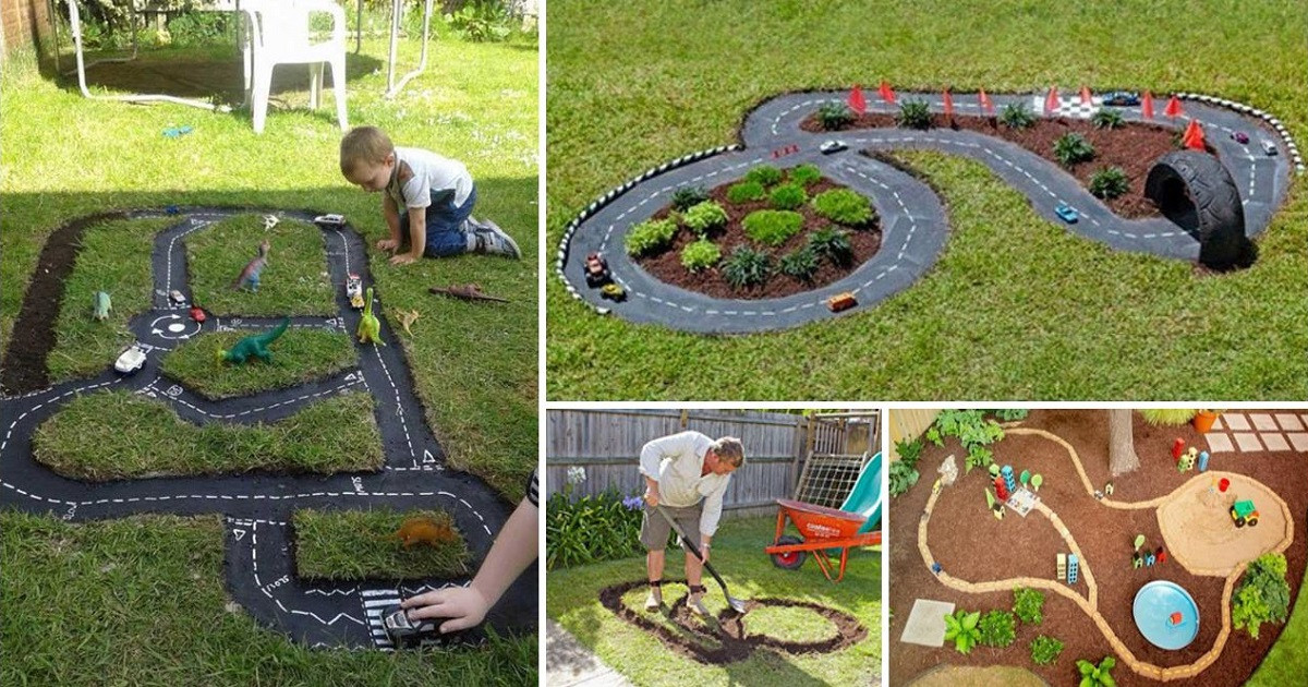 DIY Race Track
 Backyard Projects For Kids DIY Race Car Track