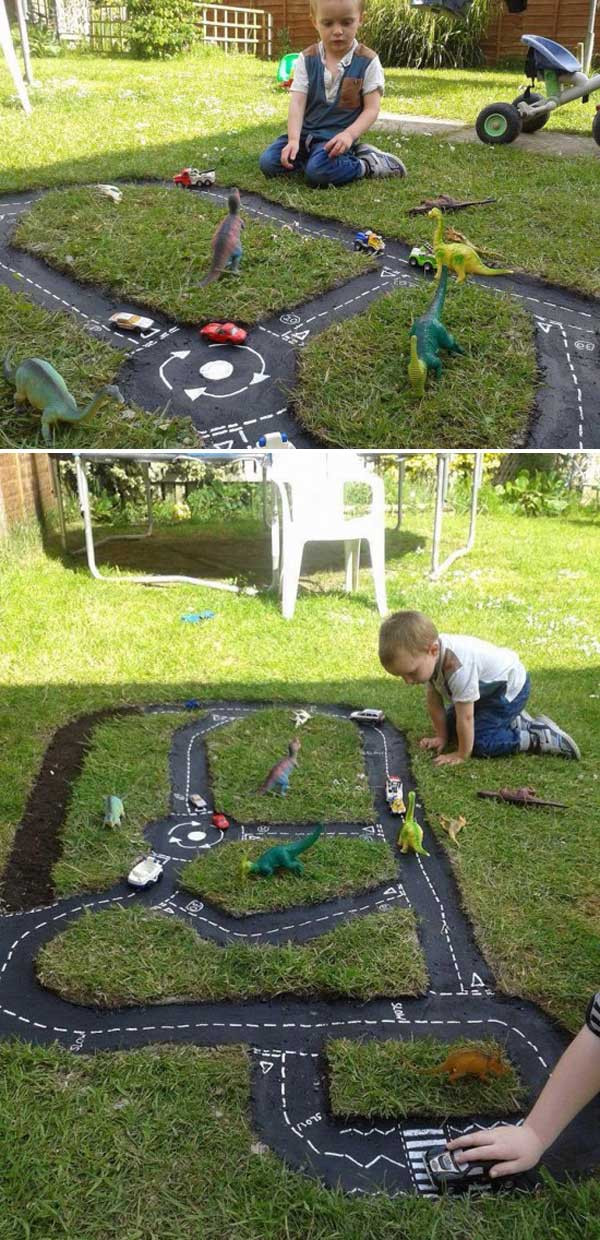 DIY Race Track
 Backyard Projects For Kids DIY Race Car Track