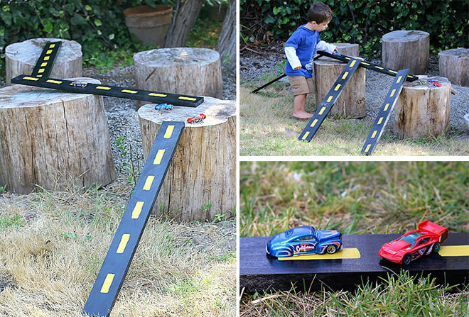 DIY Race Track
 Backyard Projects for Kids DIY Race Car Track DO IT