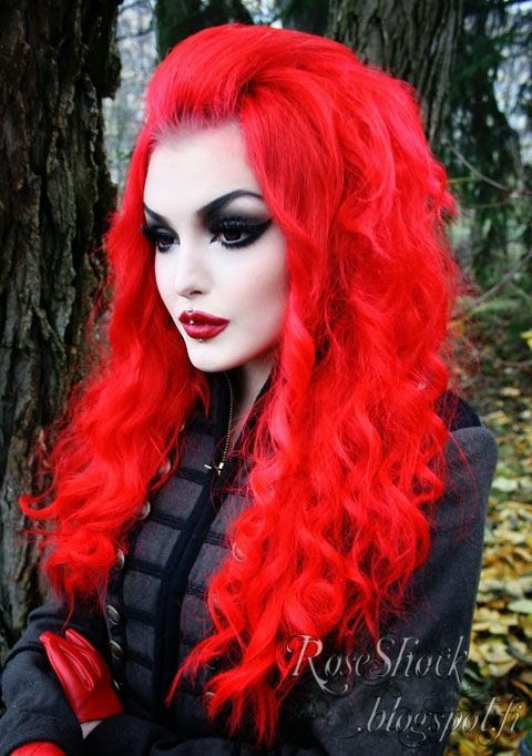 DIY Red Hair
 Gothic girl with bright red hair 17 cool Halloween