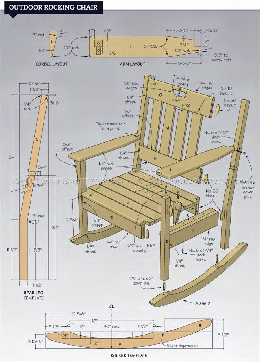 чертежи кресла качалки с размерами из дерева своими руками