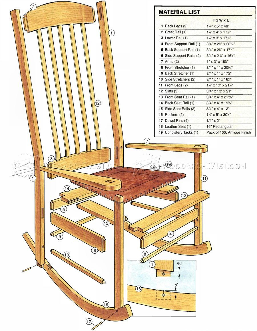 DIY Rocking Chair Plans
 2907 Craftsman Rocking Chair Plans Furniture Plans