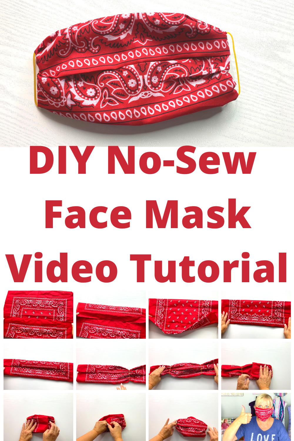 DIY Rubber Mask
 Easy No Sew DIY Face Mask with Bandana and Elastic Bands