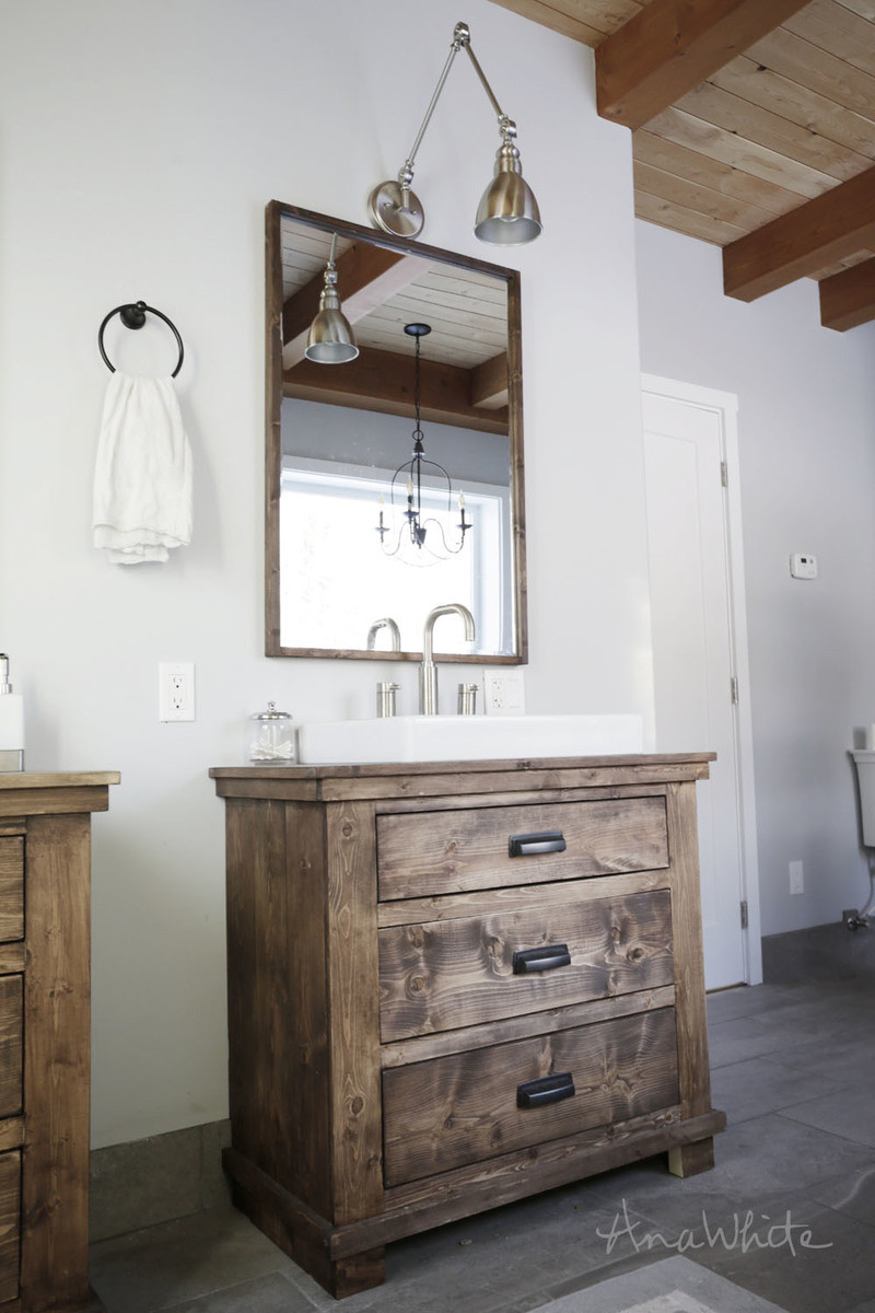 DIY Rustic Bathroom Vanity Plans
 Ana White