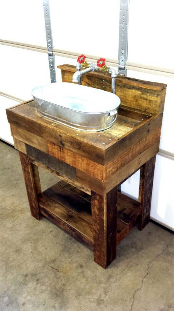 DIY Rustic Bathroom Vanity Plans
 27 Beautiful DIY Bathroom Pallet Projects For a Rustic