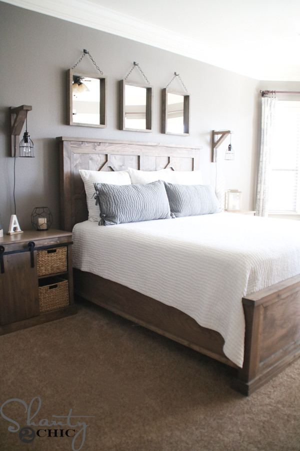 DIY Rustic Bedroom Decor
 DIY Rustic Modern King Bed Shanty 2 Chic