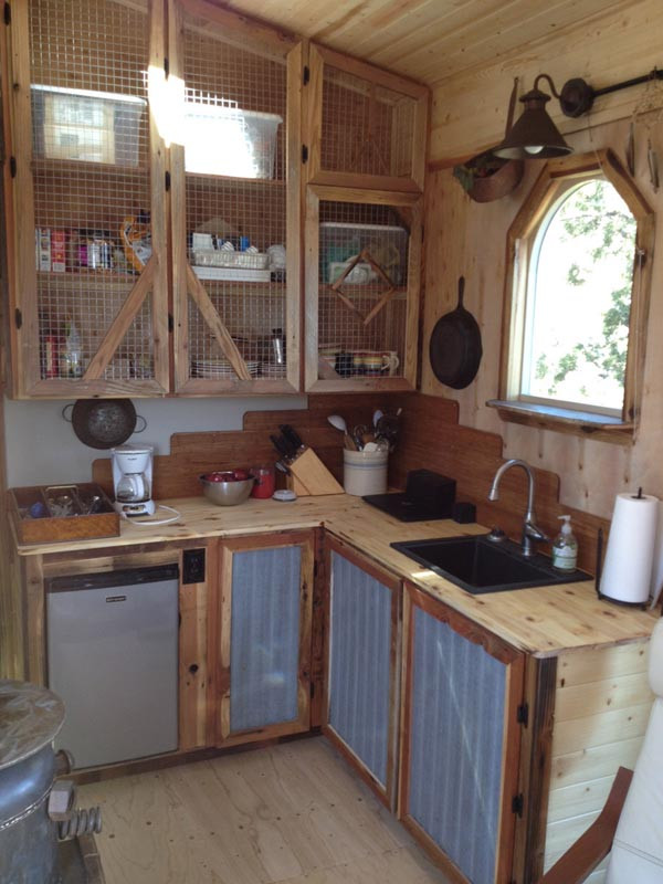 Diy Rustic Kitchen Cabinets
 A e A Kind Tiny House Packed With Rustic Chic Design