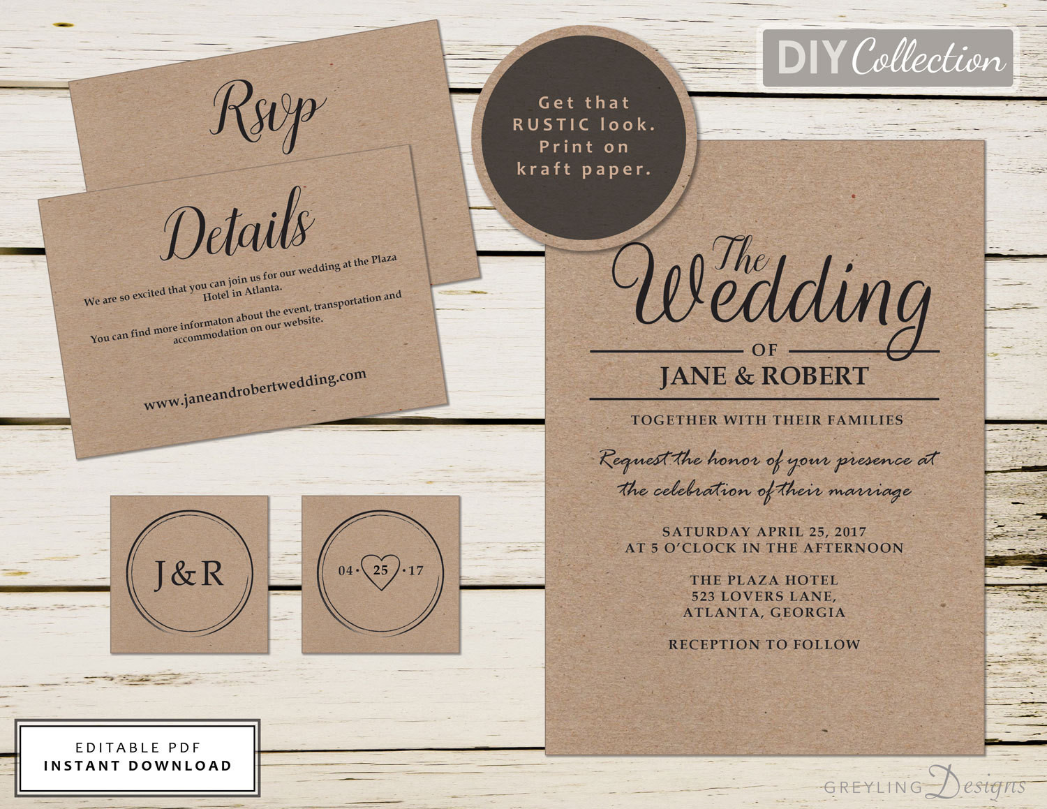 DIY Rustic Wedding Invitations Kits
 Rustic Wedding Invitation Kit Wedding Invitation Templates