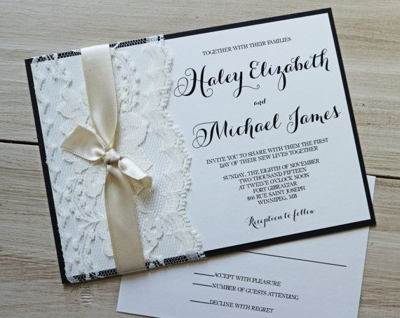 DIY Rustic Wedding Invitations Kits
 Lace Wedding Invitation Vintage Wedding by LoveofCreating