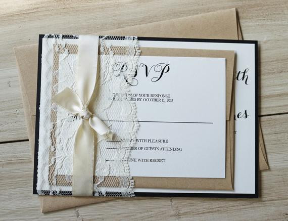 DIY Rustic Wedding Invitations Kits
 Items similar to Rustic Wedding Invitation Elegant Lace