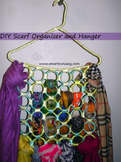 DIY Scarf Organizer
 Smart n Snazzy DIY pact Scarf Organizer and Hanger