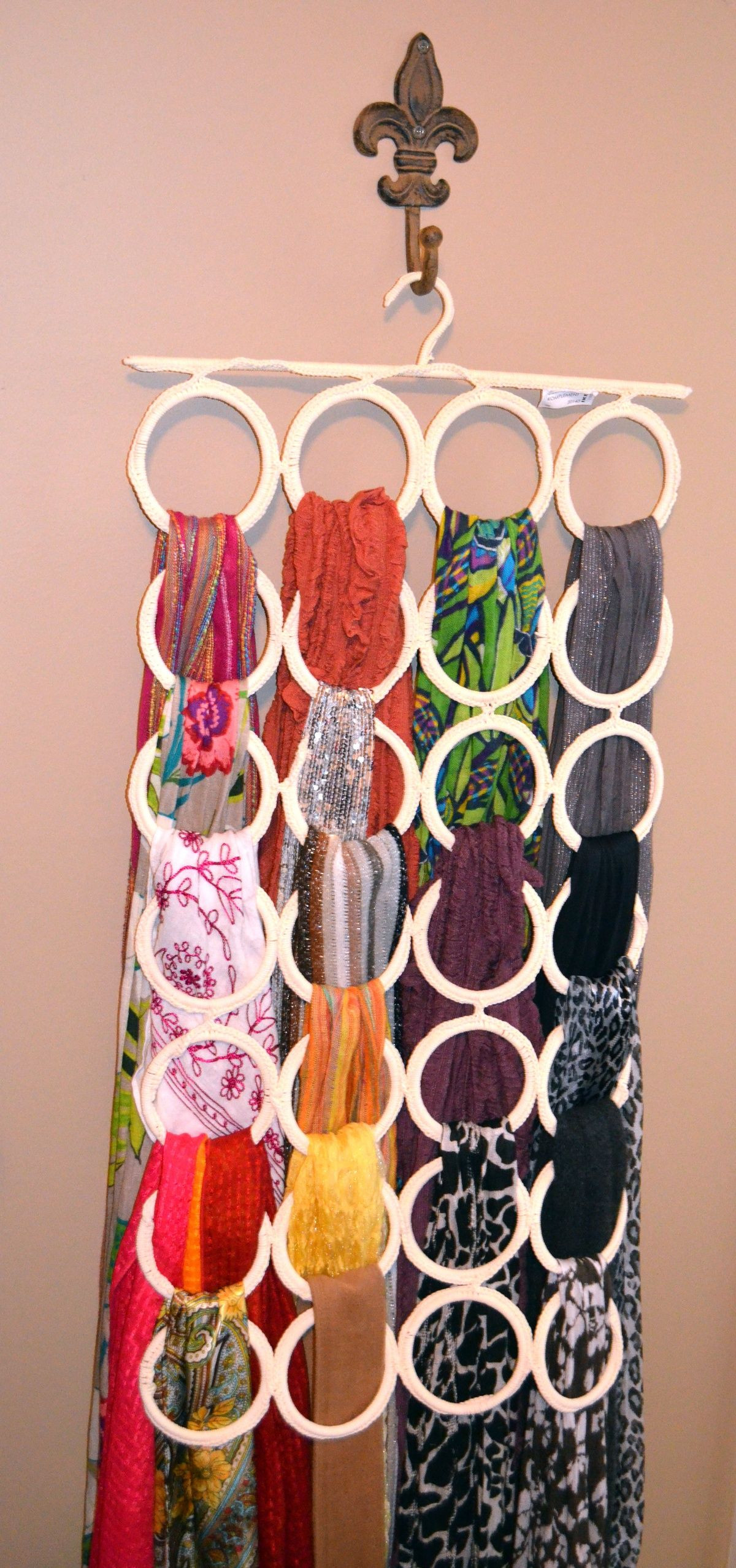 DIY Scarf Organizer
 "Organize my scarves " I m a certified scarf lover