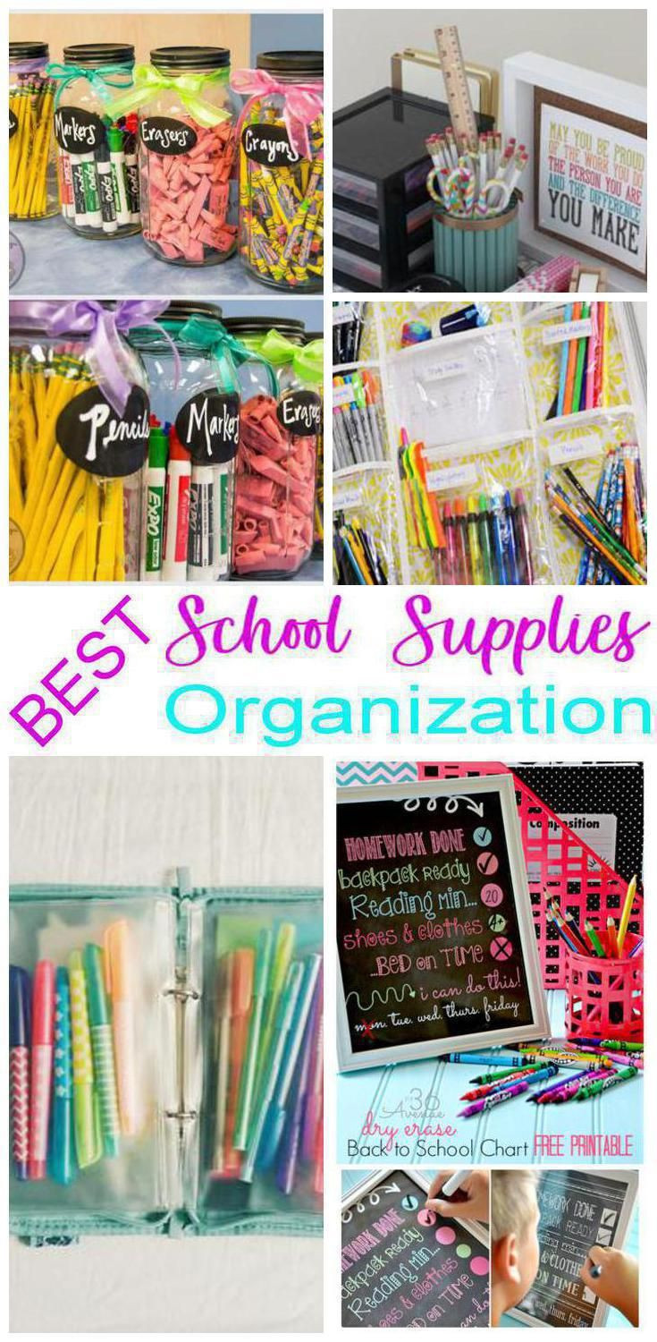 DIY School Organization Ideas
 School Supplies Organization
