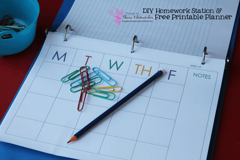 DIY School Planner
 DIY Homework Station & Printable Student Planner