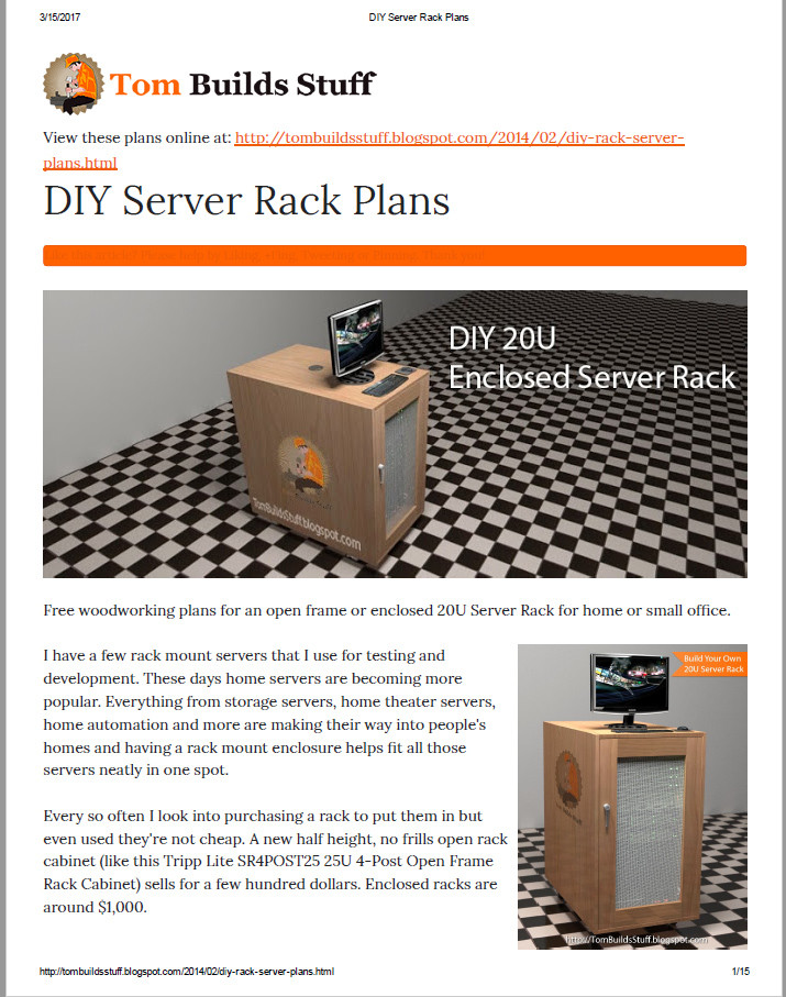 DIY Server Rack Rails
 DIY Server Rack Plans