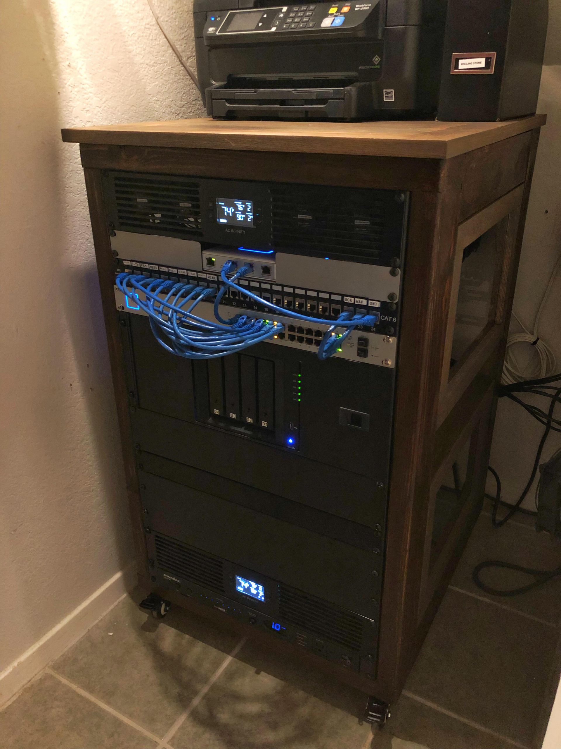 DIY Server Rack Rails
 Wooden Server Rack my first home server rack homelab