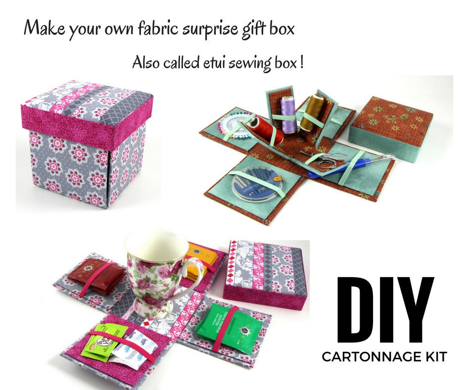 DIY Sewing Box
 Fabric Sewing box DIY kit fabric covered box kit etui