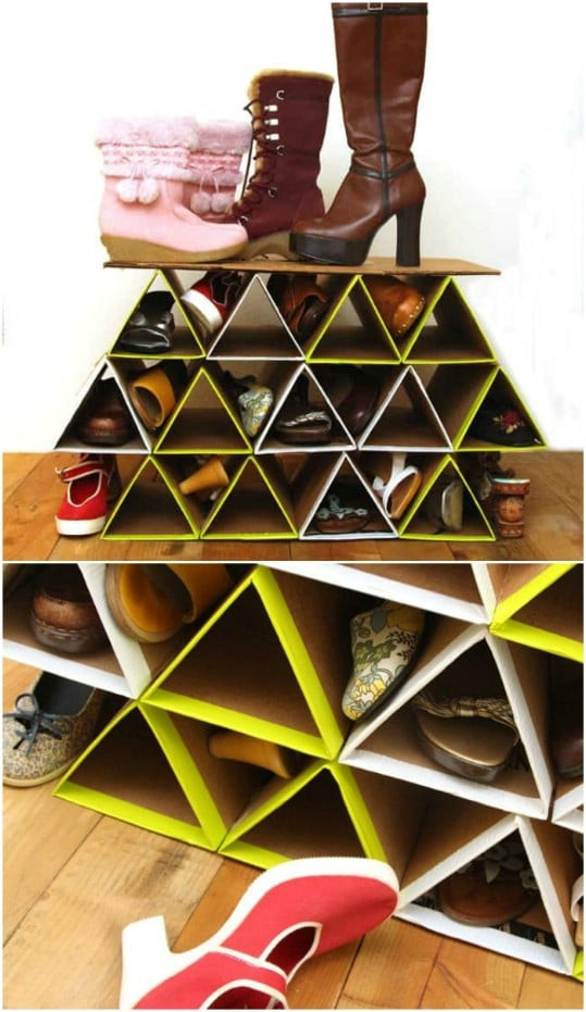DIY Shoe Rack Cardboard
 20 Outrageously Simple DIY Shoe Racks And Organizers You