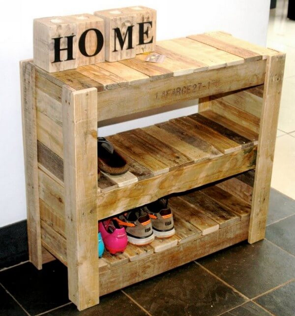 DIY Shoe Rack Pallet
 Recycled Pallet Shoe Racks Glorious Ideas – Ideas with Pallets