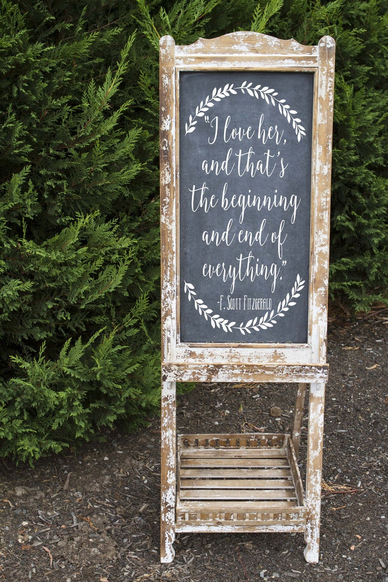 DIY Signs For Wedding
 DIY Wedding Reception Sign Chalkboard Decal Wedding Signs