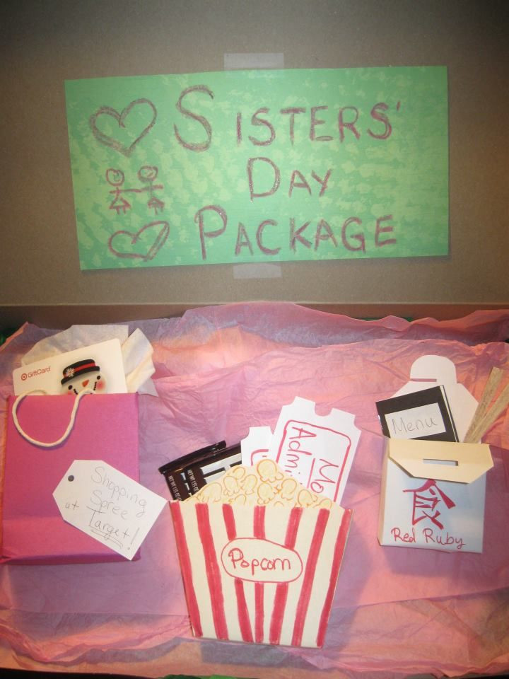 DIY Sister Gifts
 Homemade "Sisters Day Package" as a Christmas present for