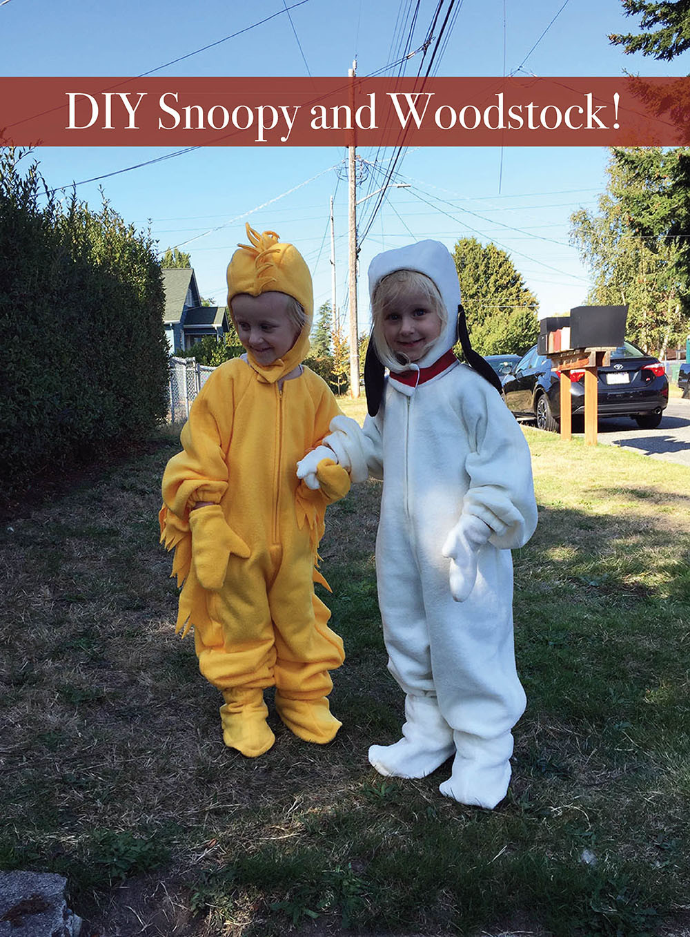 DIY Snoopy Costume
 Snoopy and Woodstock Halloween Costumes – Easy Craft and Sew