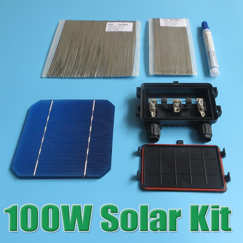 DIY Solar Panels Kit
 Hot Sale 100W DIY Solar Panel Kit 5x5 125 Monocrystalline