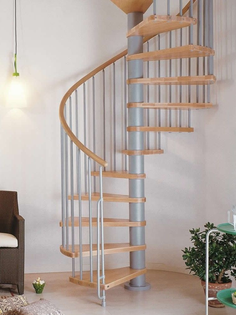 DIY Spiral Staircase Kits
 Arke 63" Dia Phoenix Wood Tread Spiral Staircase Kits