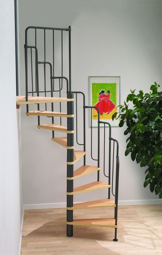 DIY Spiral Staircase Kits
 Dolle Barcelona Loft Spiral Staircase Kit Black Metal