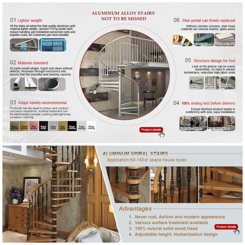 DIY Spiral Staircase Kits
 China Aluminum Modular Glass Spiral Staircase Spiral
