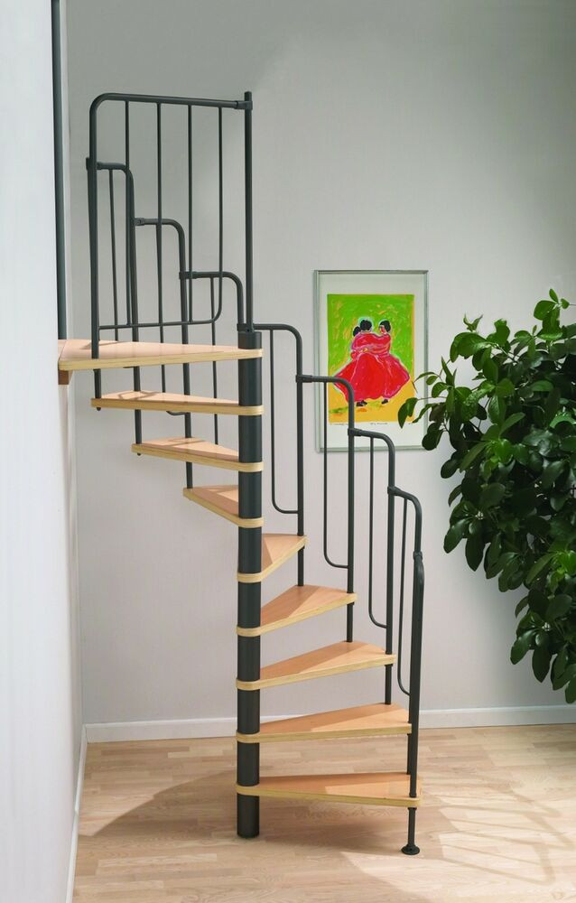 DIY Staircase Kits
 Dolle Barcelona Loft Spiral Staircase Kit Black Metal