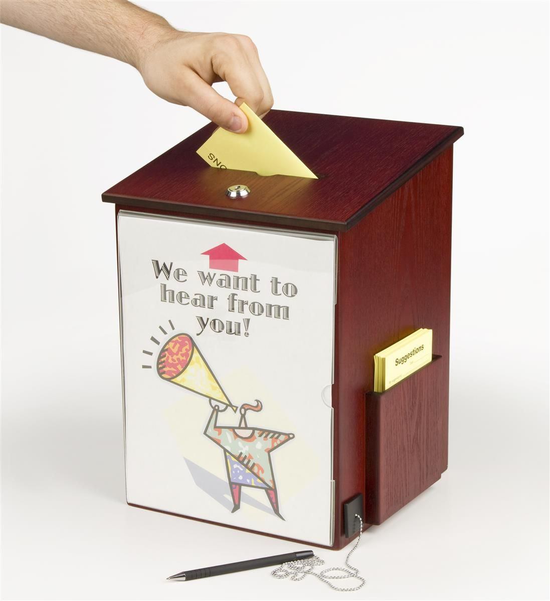 DIY Suggestion Box
 Wooden Ballot Box w Sign Holder Side Pocket Pen & Lock