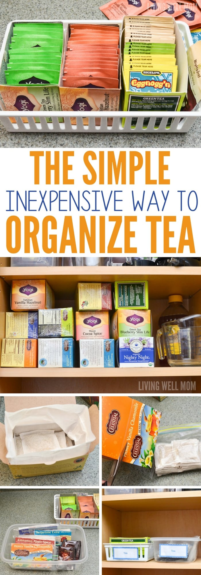 DIY Tea Organizer
 The Simple Inexpensive Way to Organize Tea