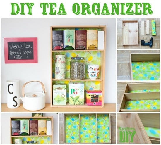 DIY Tea Organizer
 15 DIY Ideas For Organizing Your Whole Life Part 1