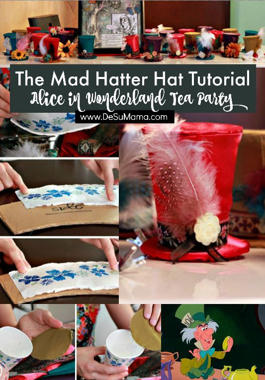 DIY Tea Party Hats For Adults
 Make this DIY Mad Hatter Tea Party Hat Tutorial De Su Mama