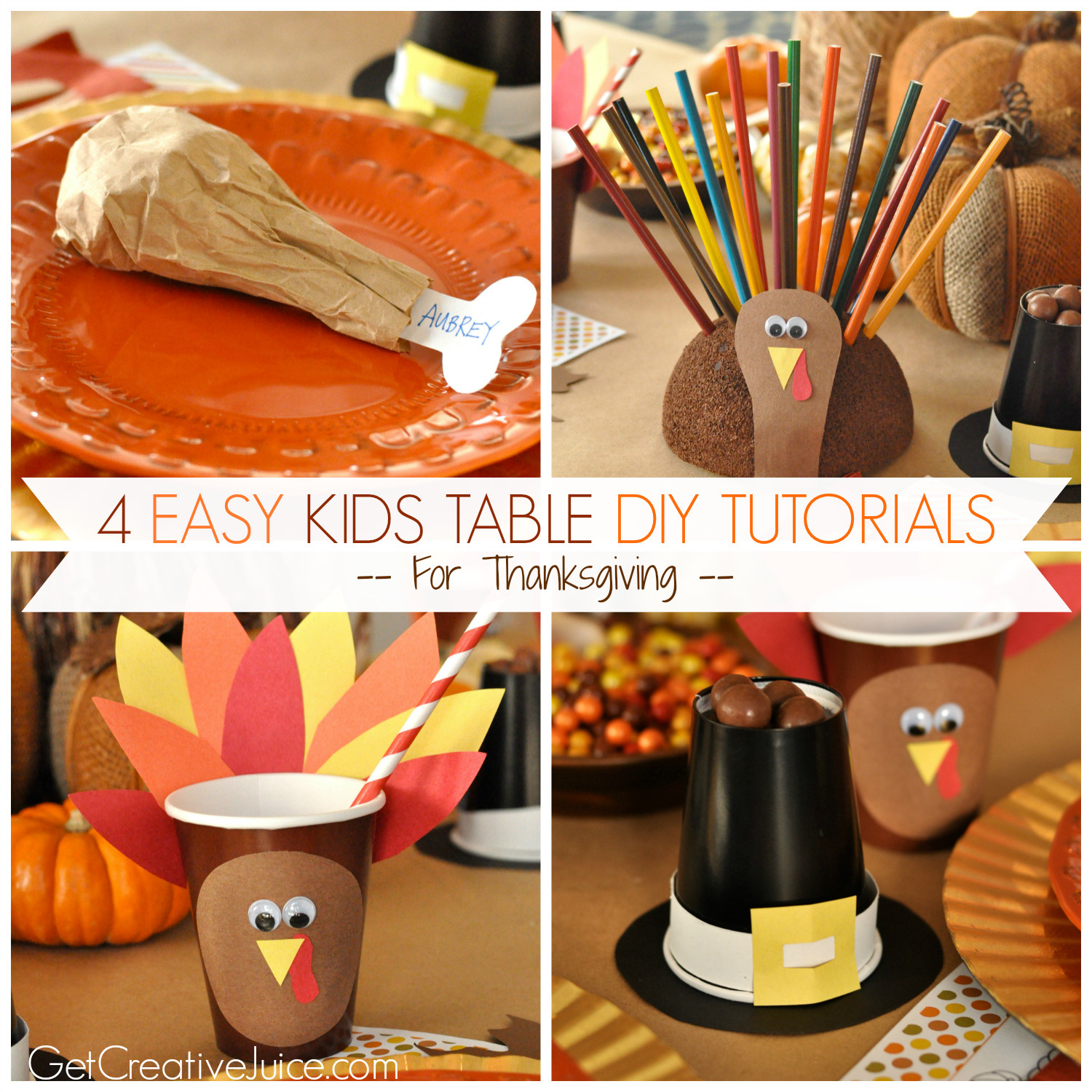 DIY Thanksgiving Decorations Ideas
 4 Easy Kids Thanksgiving Table Craft tutorials Creative