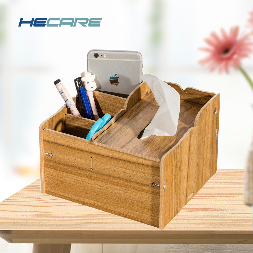 DIY Tissue Box Holder
 HECARE Wooden Tissue Box Holder with Storage Box and Pen