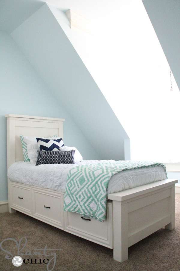 DIY Toddler Bed With Storage
 DIY Twin Storage Bed Shanty 2 Chic