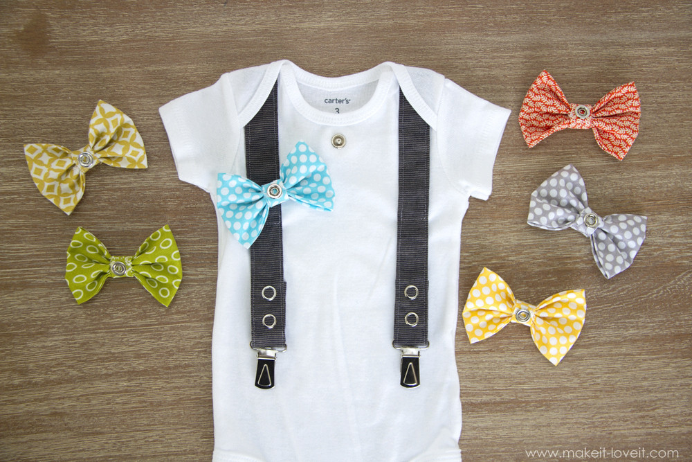 DIY Toddler Bow Tie
 Baby Boy Cardigan esie with interchangeable bowties