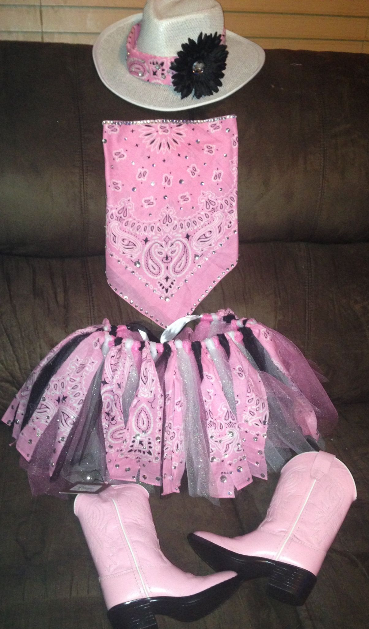 DIY Toddler Cowboy Costume
 Light Pink Handmade Cowgirl Outfit