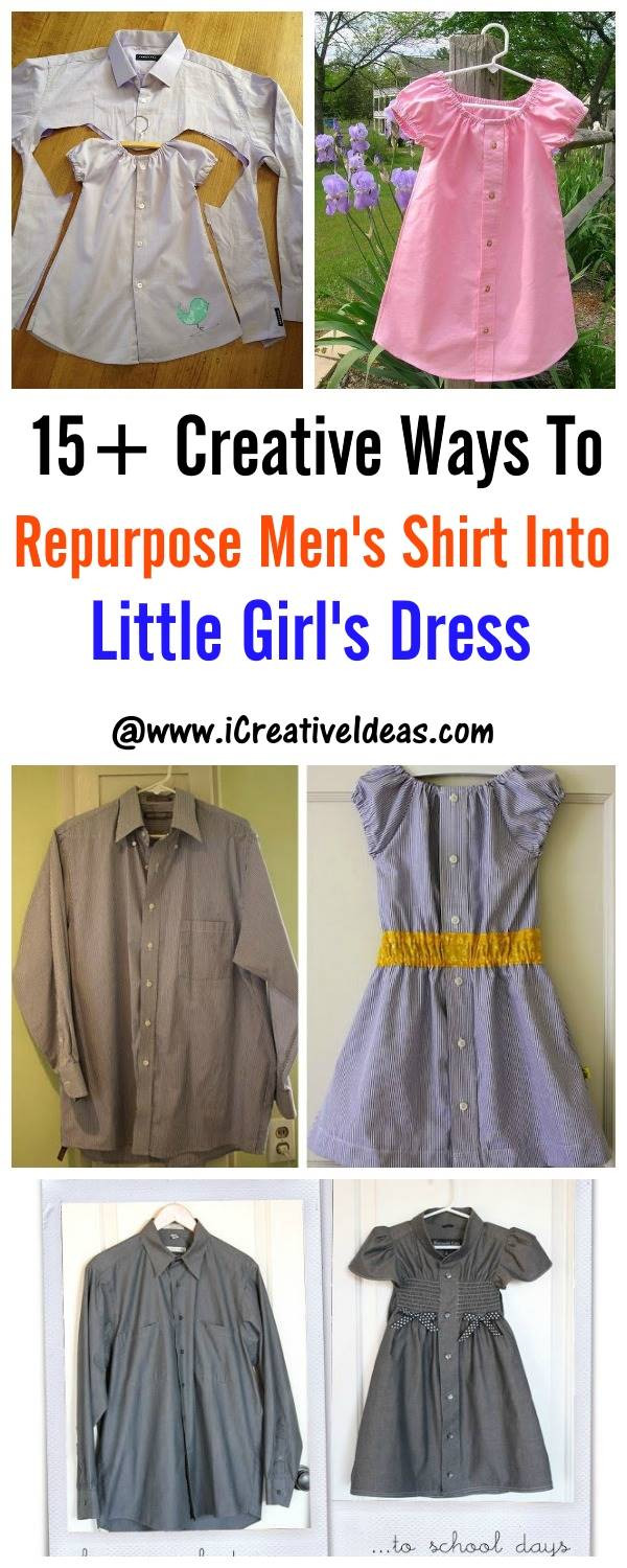 DIY Toddler T Shirt Dress
 Creative Ideas DIY Repurpose Men s Shirt Into Toddler Dress