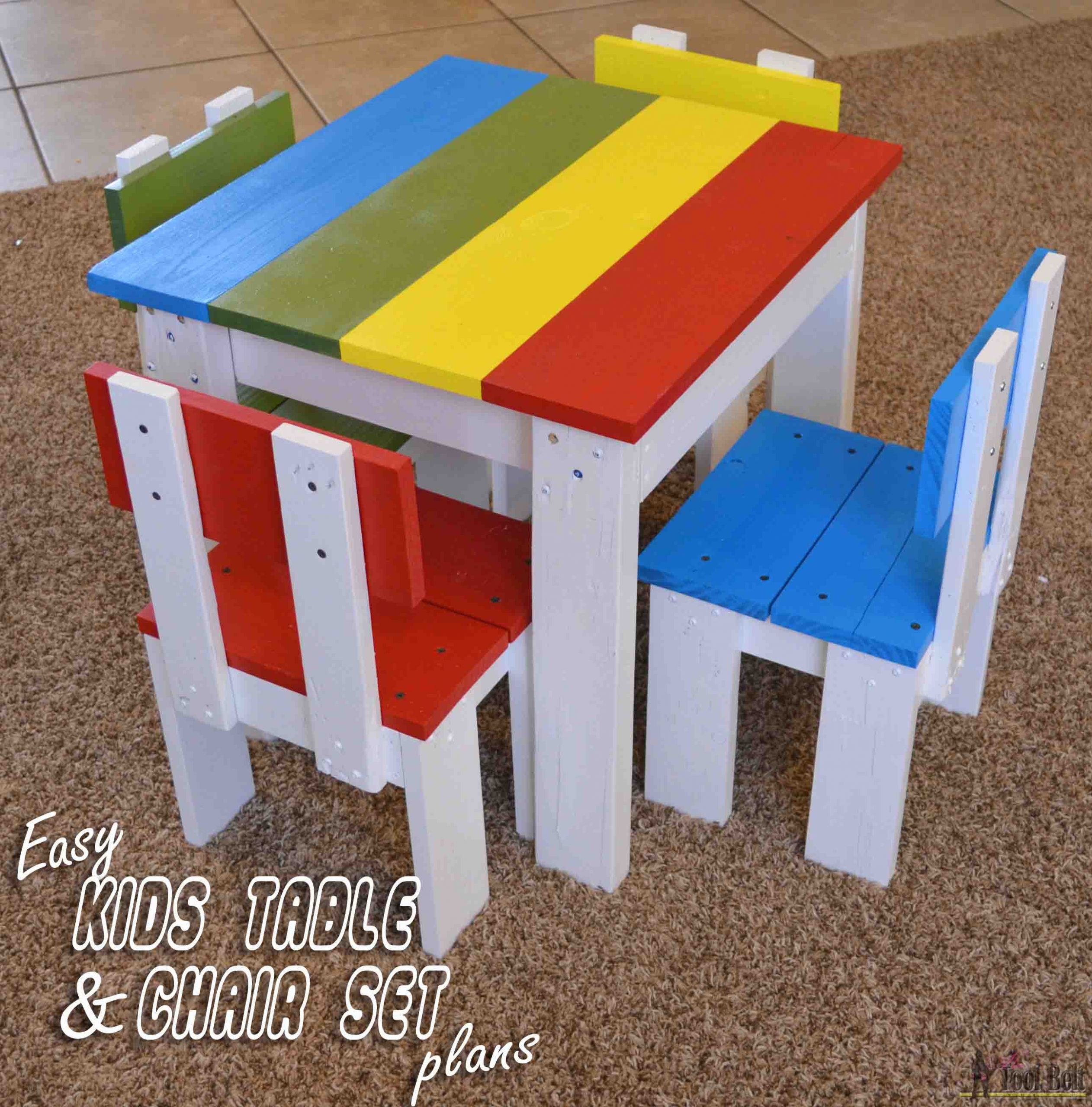 DIY Toddler Table And Chairs
 Simple Kid s Table and Chair Set Her Tool Belt