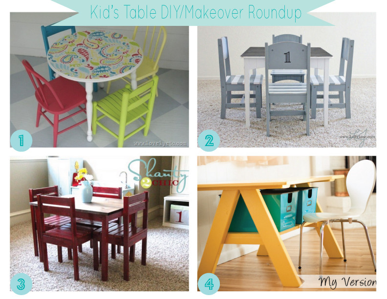 DIY Toddler Table And Chairs
 Mini Kid s Table DIY Make over Roundup The Thrifty Abode